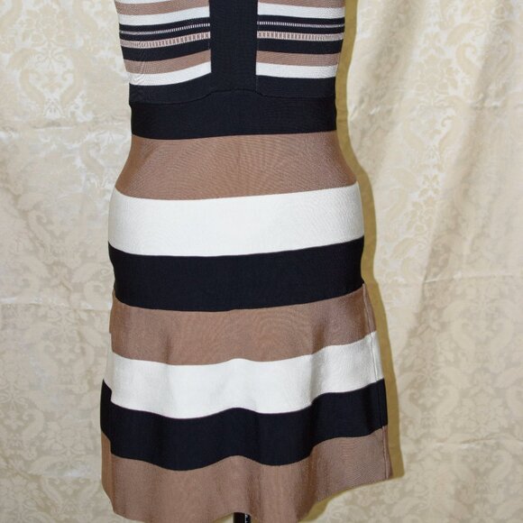 Karen Millen Bodycon Stripe Bandage Knit Dress XS - Picture 4 of 8
